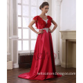2015 suzhou red long chiffon evening dress for fat women